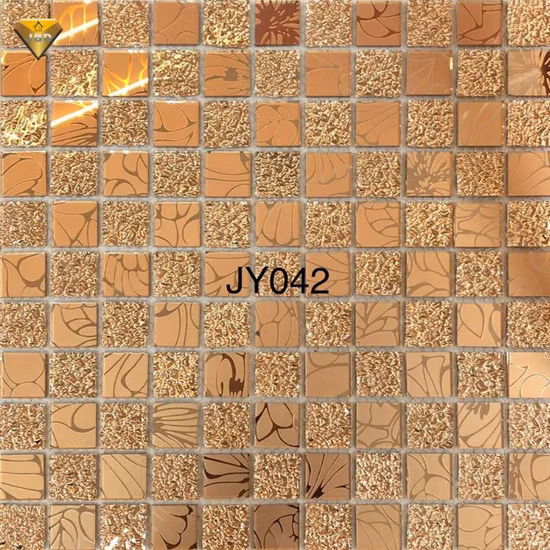 ノンスリップガラスモザイクタイル青いガラスプールモザイク虹色タイル